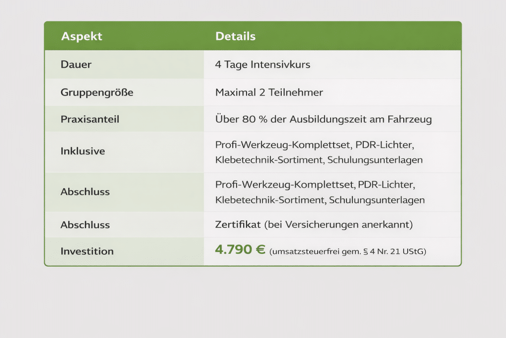 Ausbildung zum Dellentechnker Informationen
